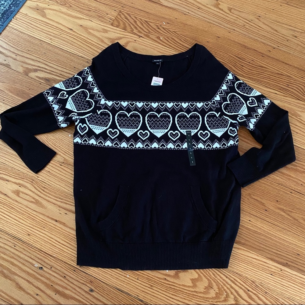Torrid Fair Isle Heart Pocket Sweater NWT (1)